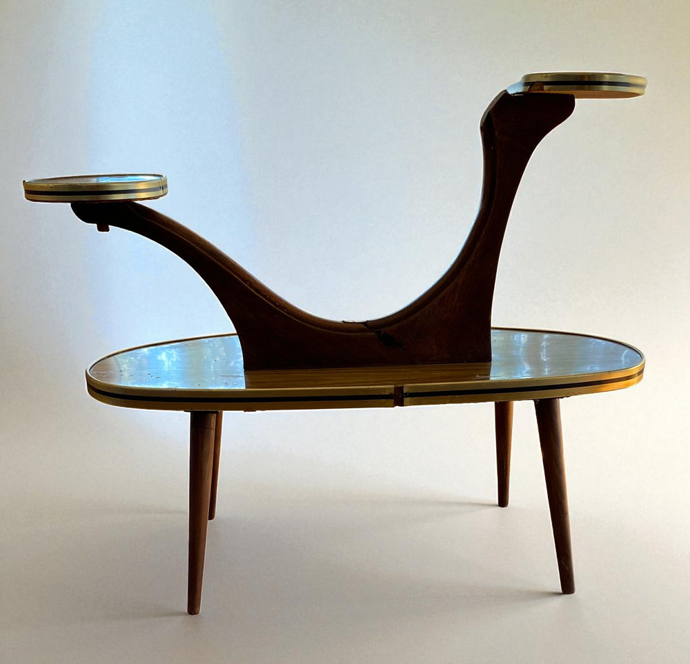 Porte-plantes bois et formica ann&eacute;es 60 Meubles