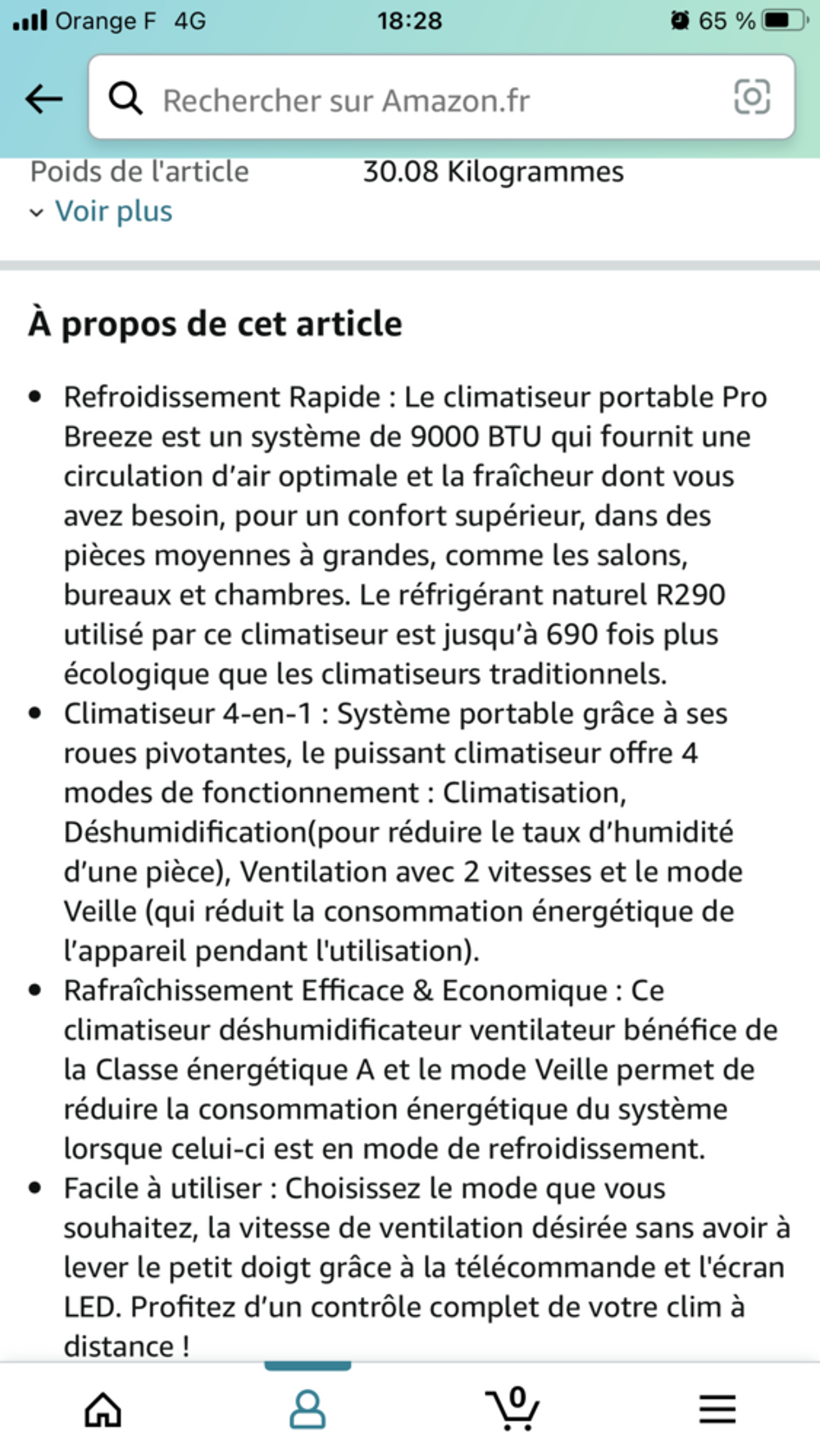Climatiseur mobile PROBREZE Electroménager