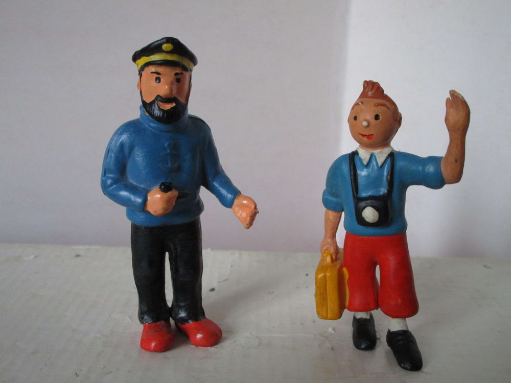 VIEILLE FIGURINE TINTIN +CAPITAINE HADDOCK COMICS SPAIN1984 