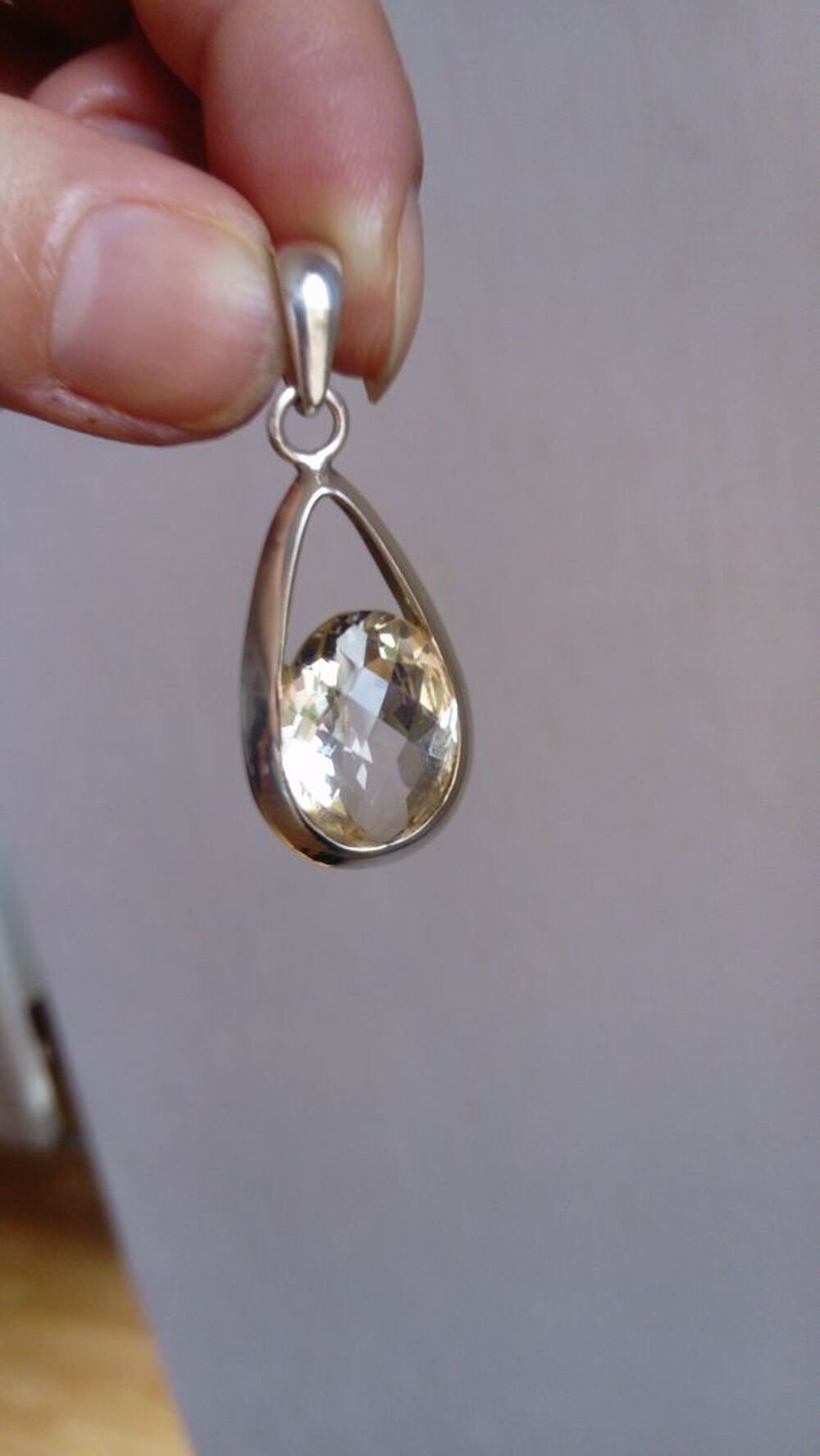 Pendentif citrine et argent Bijoux et montres
