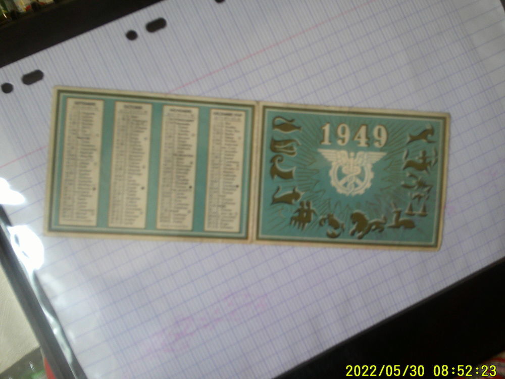 Un Petit Calendrier de Poche de 1949 