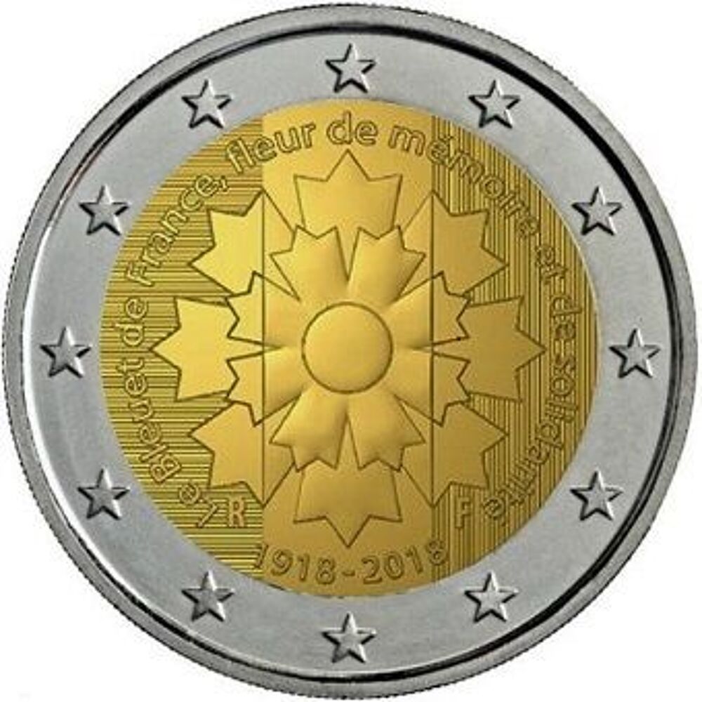  Pi&egrave;ce de 2 euros comm&eacute;morative, " Le Bleuet de France ",
