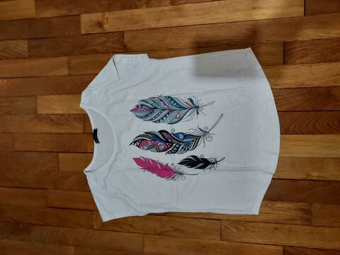 T-shirt  motif plumes colores 10 Houilles (78)