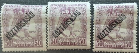 3 timbres � collection  MAGYAR (hongrie) 50 filler 1 Pontoise (95)