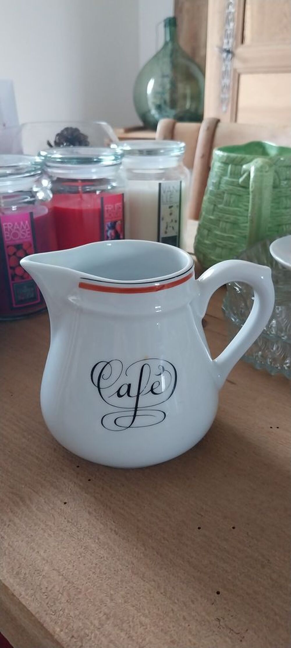 RARE Pichet caf&eacute; en porcelaine d'Auteuil bistrot Décoration