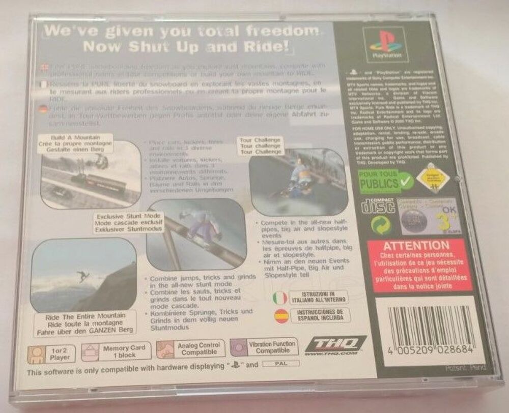 Jeu PS1 Pure ride sans notice Consoles et jeux vidéos