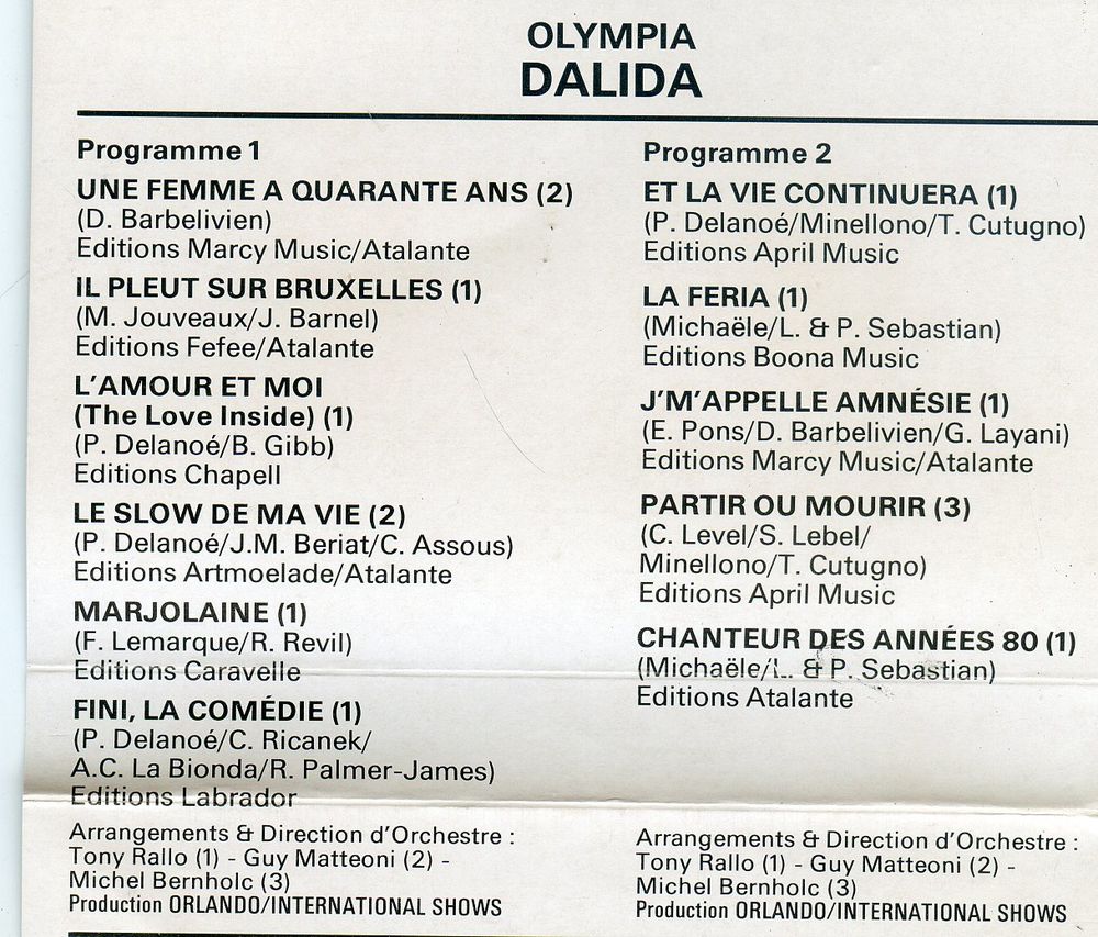 DALIDA A L'OLYMPIA 1981, Chaussures enfants