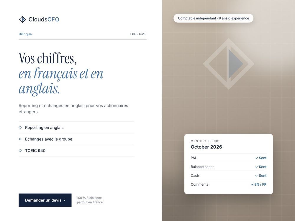   Comptable freelance bilingue français/anglais, à distance 