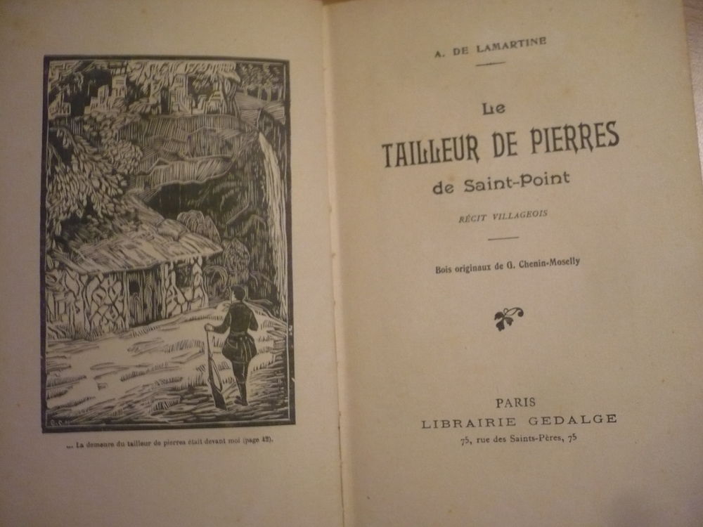 LE TAILLEUR DE PIERRES DE SAINT-POINT Lamartine 1928 Livres et BD