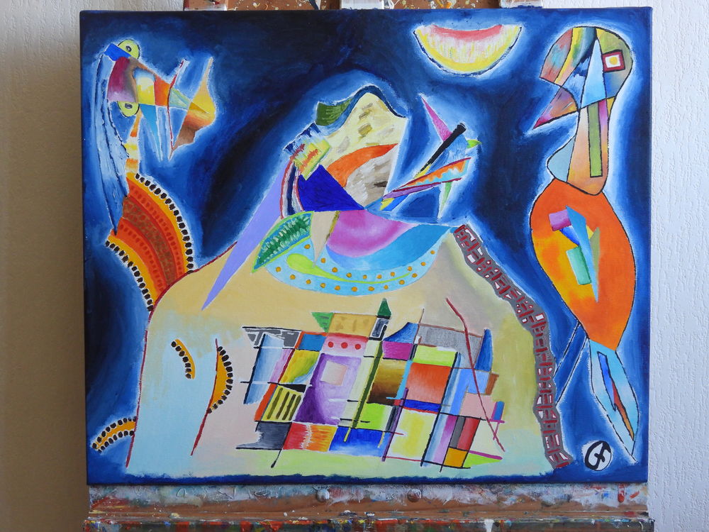 Tableau acrylique sur toile - L'oiseau m&eacute;canique Décoration