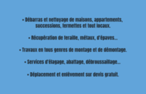   Service ferrailleur /débarras maison  
