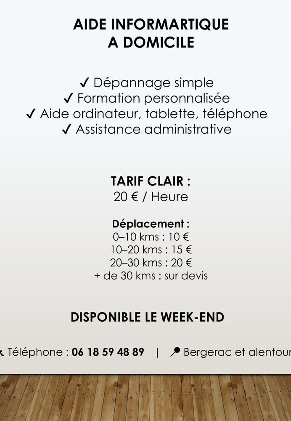   Je propose mes services et mon assistance informatique 