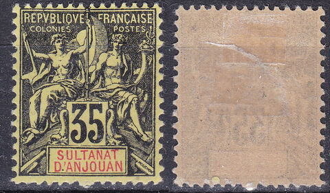 Timbre FRANCE-Colonies-ANJOUAN 1900-07 YT 17 4 Le Bois-d'Oingt (69)