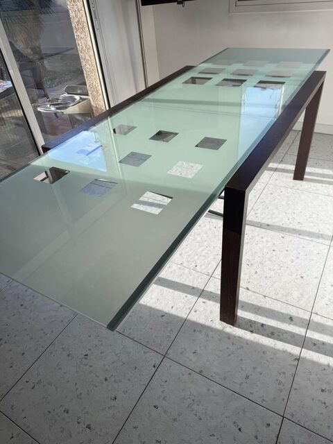 Table Ligne Roset en verre poli avec rallonge intégrée 180 Montpellier (34)