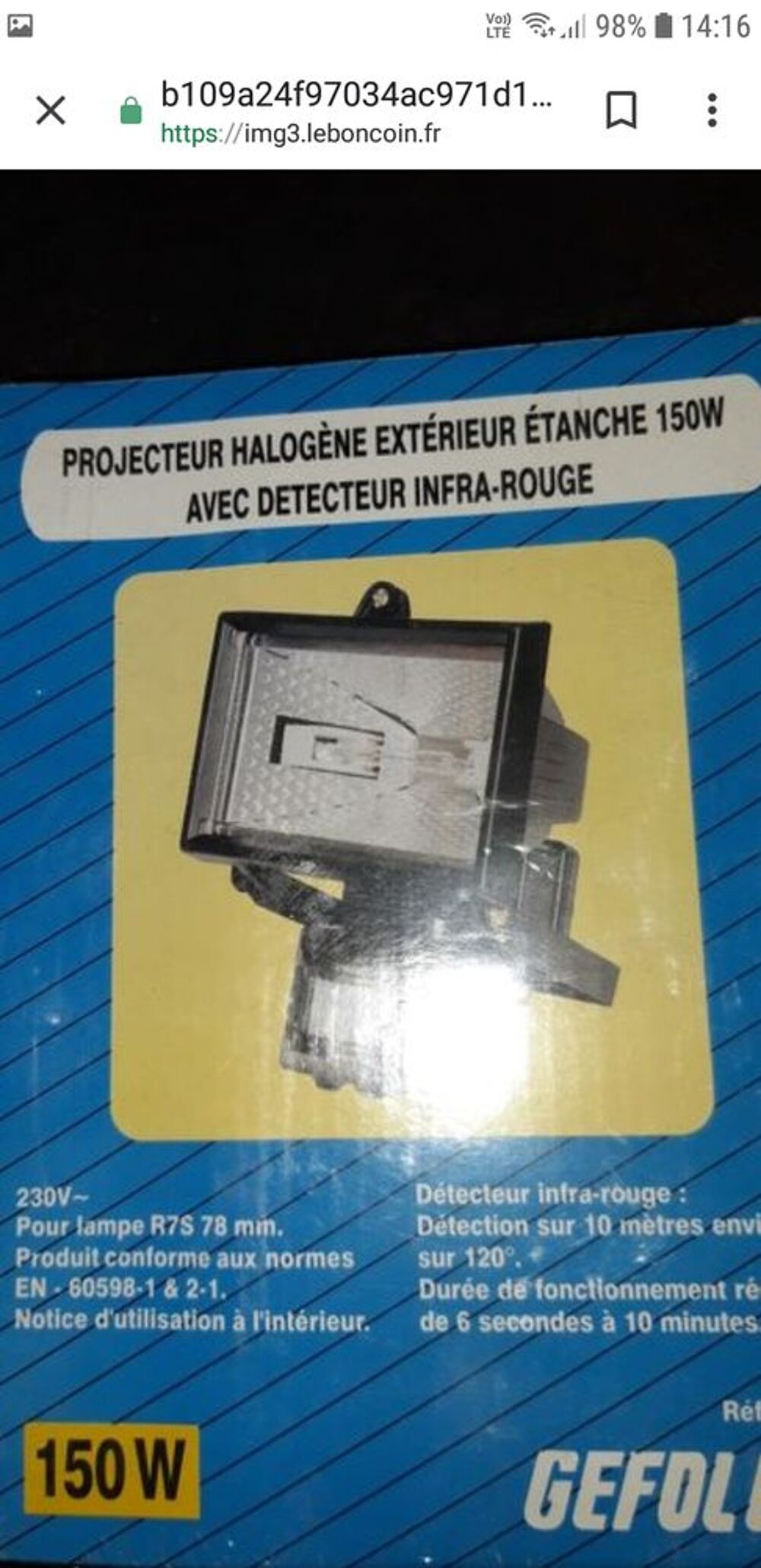 Projecteur halog&egrave;ne Bricolage