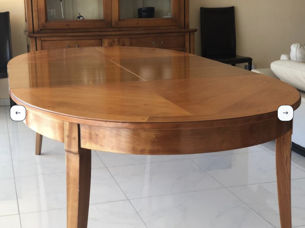 Table merisier massif + rallongeRoche Bobois Excellent &eacute;tat. Meubles