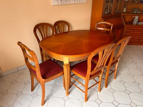 Table � manger extensible avec 8 chaises en merisier 200 Villiers-sur-Orge (91)
