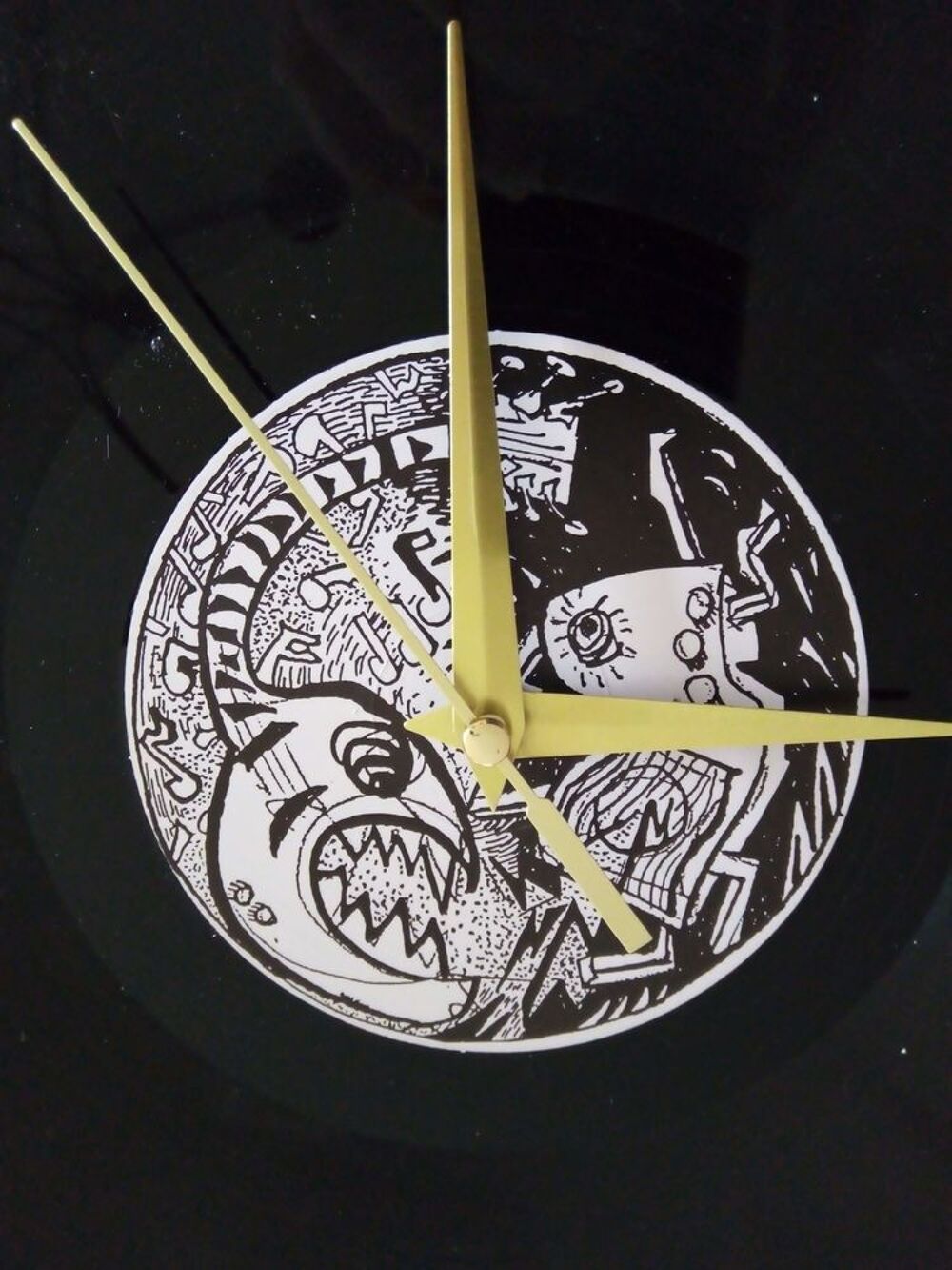 Horloge recycl&eacute;e vinyl Rolling Stones Décoration