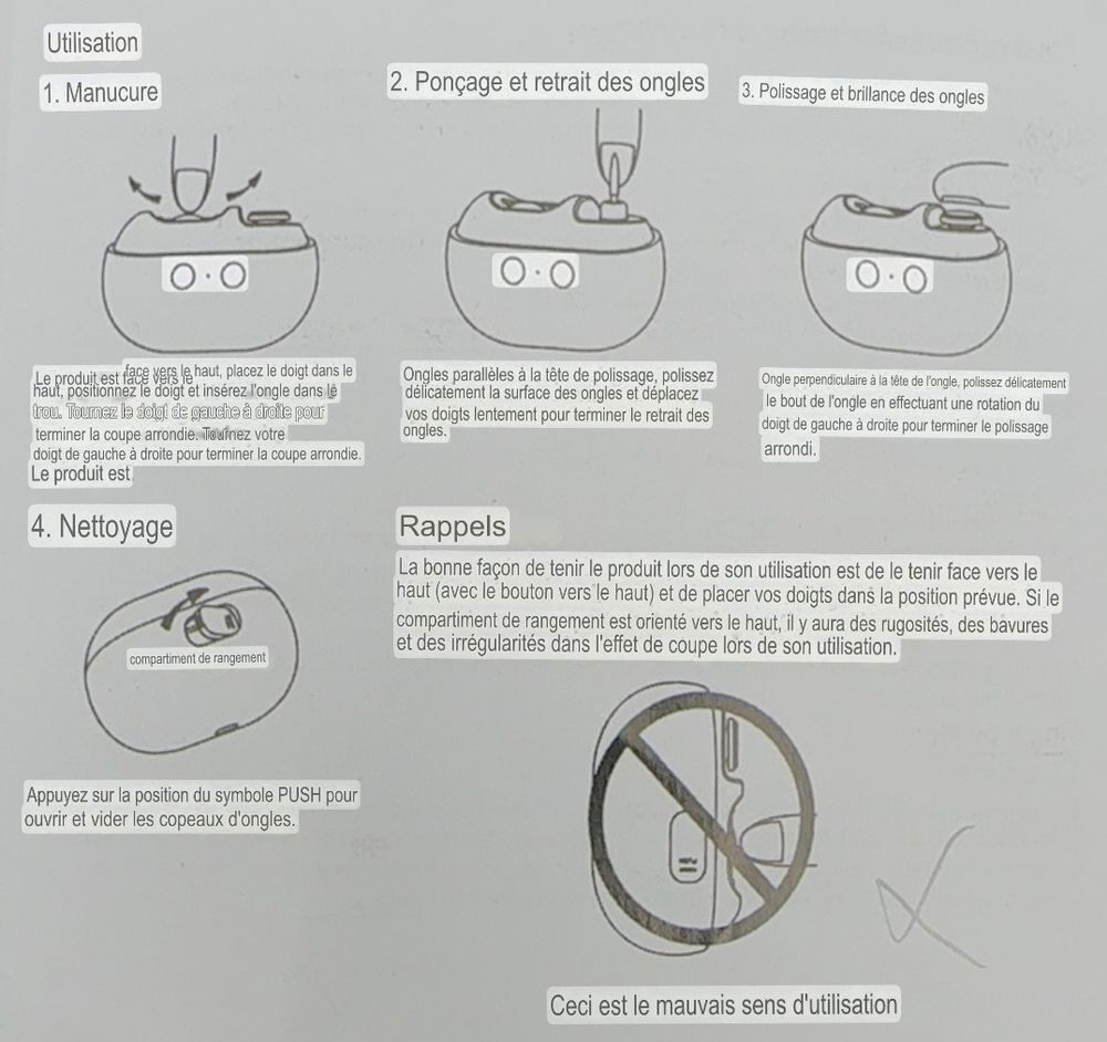 Coupe-ongles &eacute;lectrique + fonction de meulage et polissage Puériculture