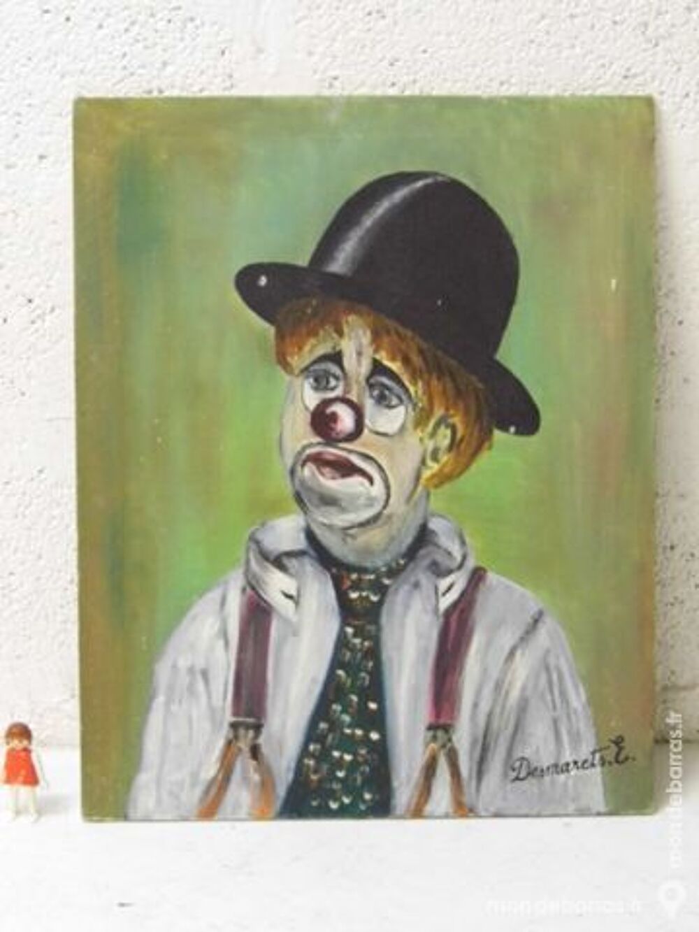 Tableau peinture &agrave; l'huile toile clown cirque Décoration