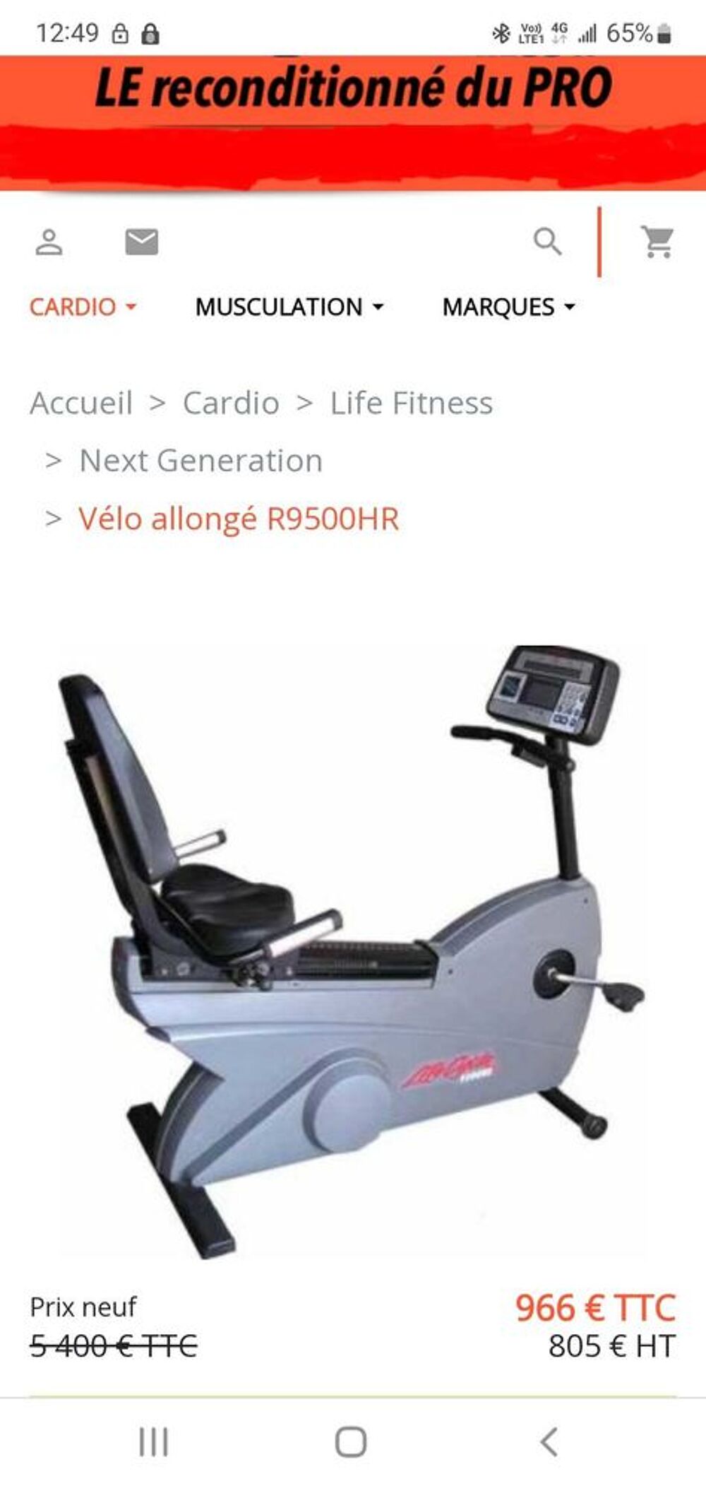 v&eacute;lo appartement : life cycle 9500HR Sports