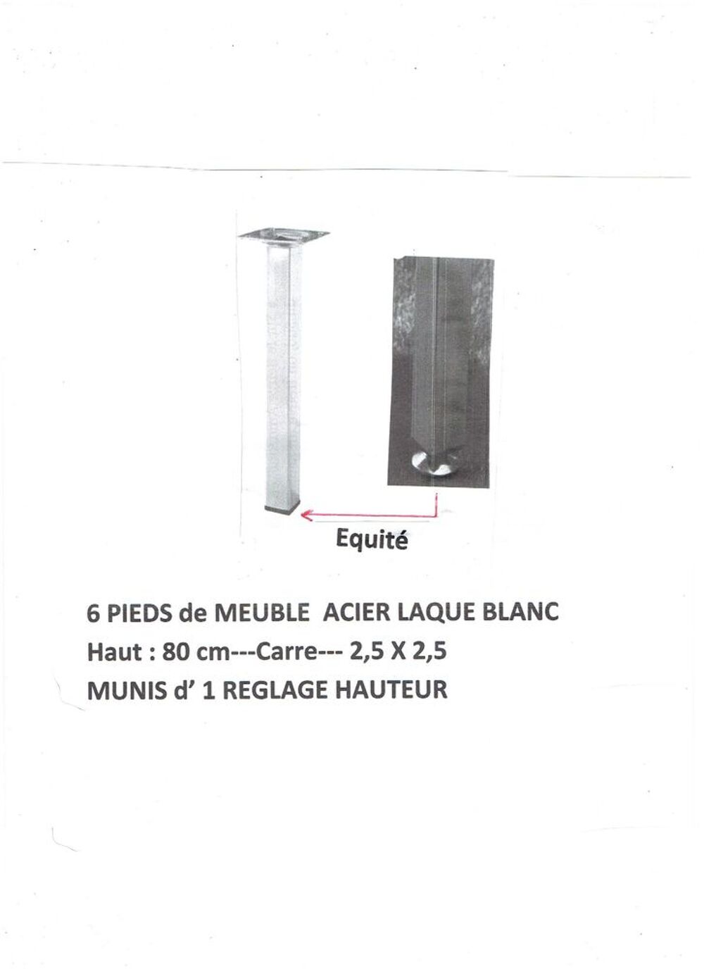 PIEDS 2 TABLE ou 2 PLAN de TRAVAIL - H 80 / carr&eacute; 2,5 X 2,5 Bricolage