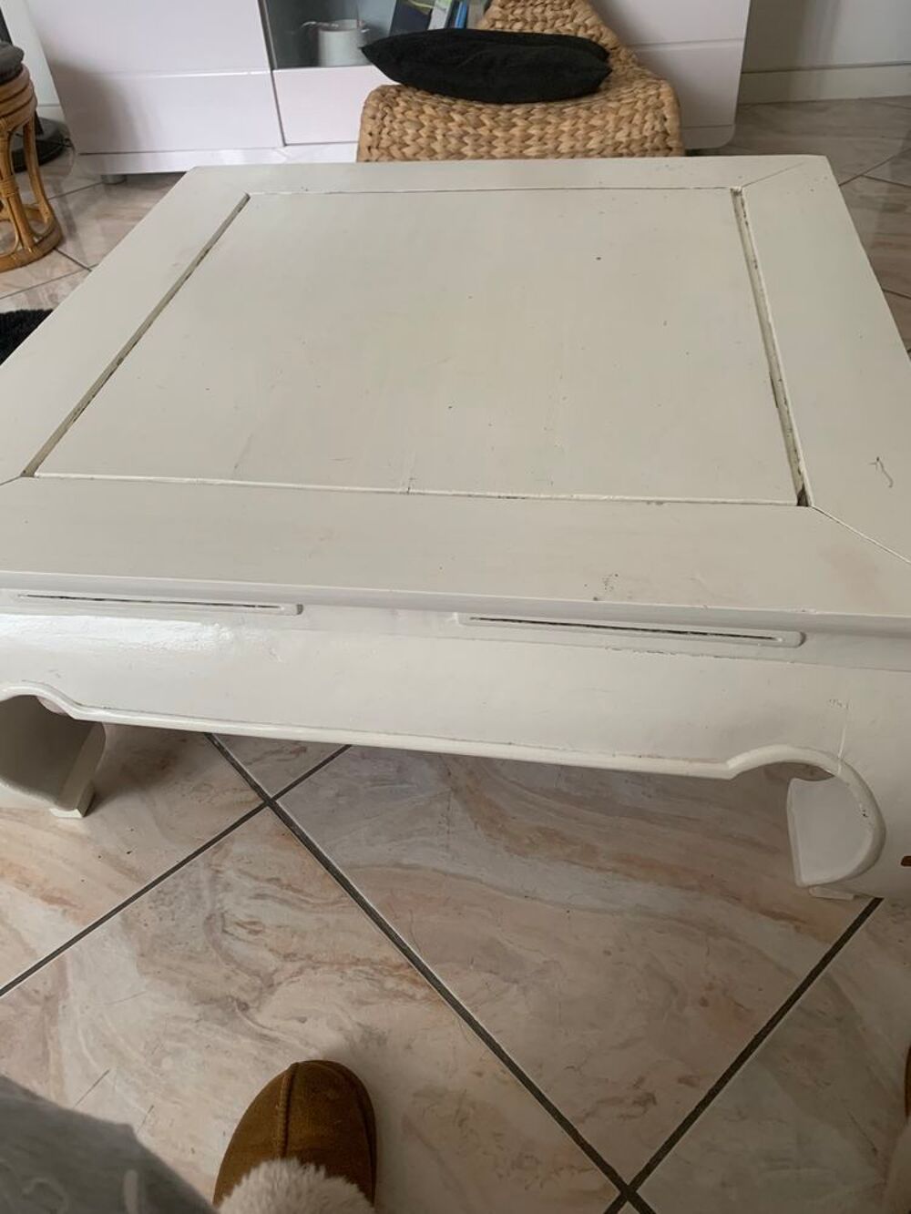 Table basse en bois blanche Meubles