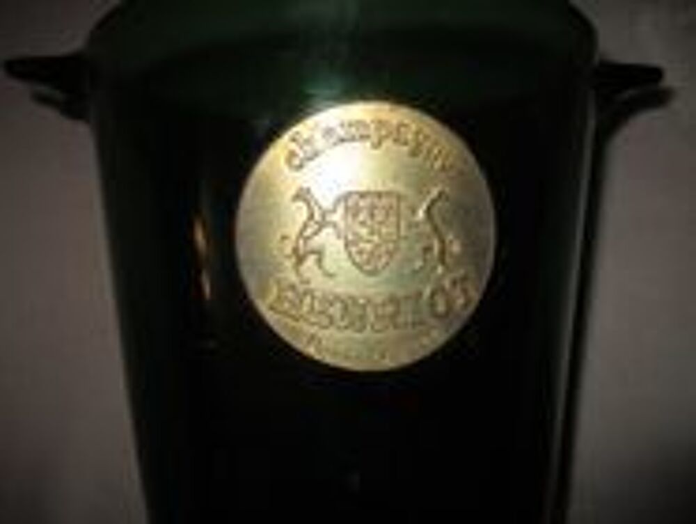 Seau &agrave; champagne henriot reims en verre fume vert Décoration