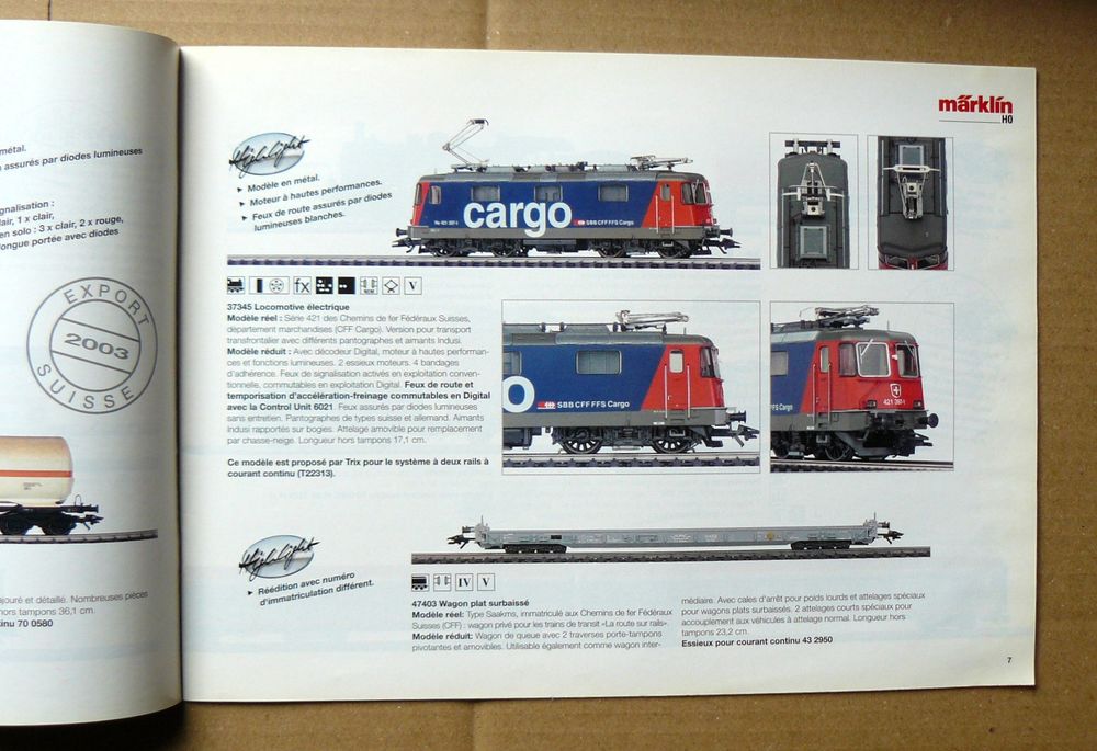 Catalogue Marklin Mod&egrave;les Export 2003 - 32 pages Jeux / jouets