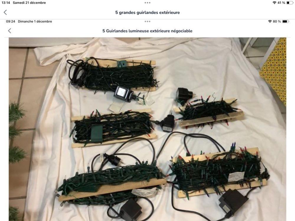 Deco 5 grandes guirlandes lumineuses utilis&eacute;es 2 fois &eacute;tat Décoration