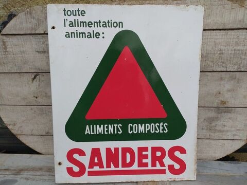 Plaque Enseigne Émaillée Publicitaire Aliments Sanders 130 Loches (37)