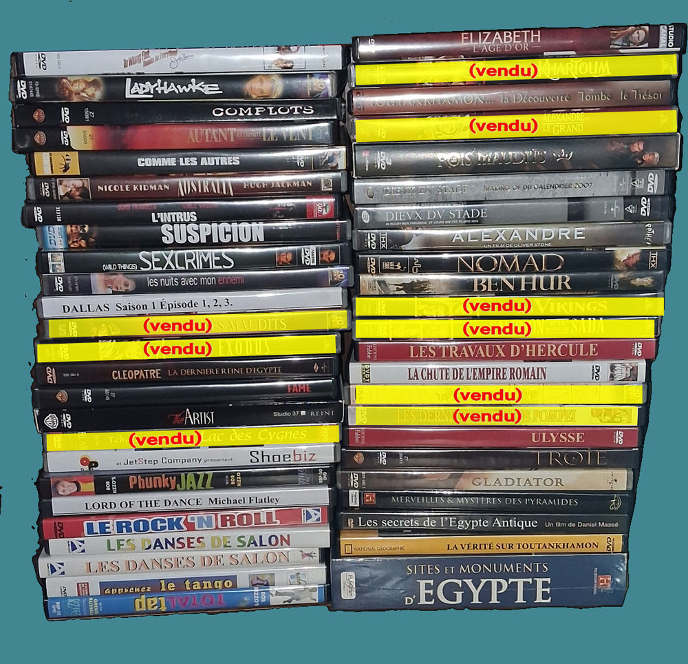 Lot DVD, 1€ pour 2 ou 3 dvd Photos/Video/TV