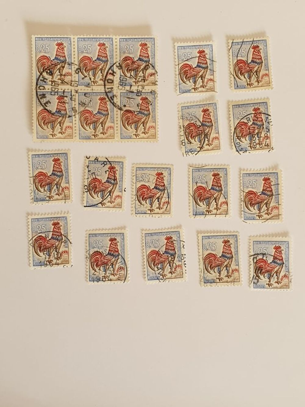 Timbre france Coq de Decaris 0F25- 1962 - lot 0.60 euro 