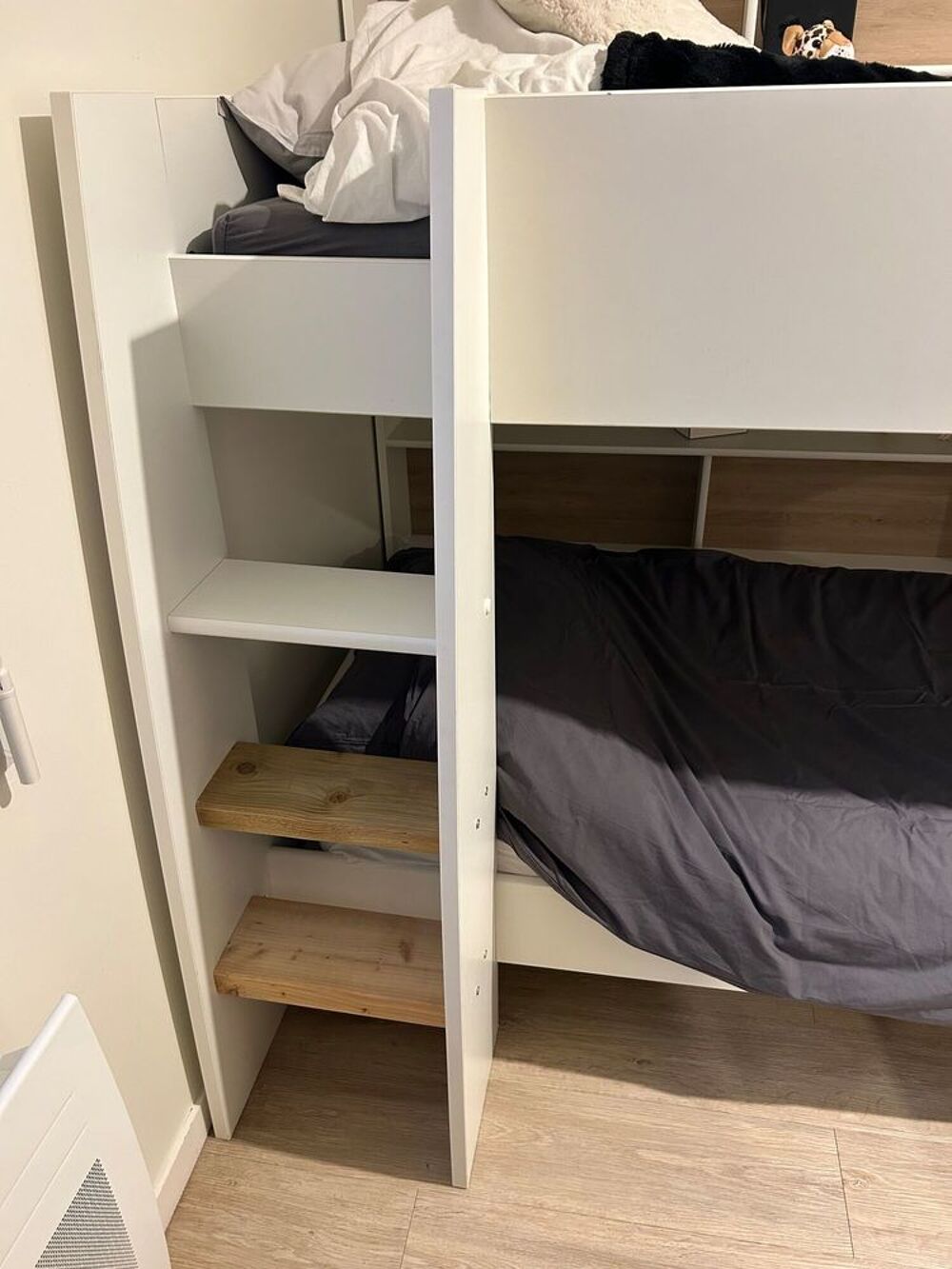 Lit superpos&eacute; blanc Mobilier enfants