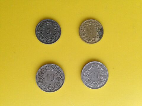 1 lot de 4 pices de monnaie suisse... 11 Saint-Vallier (71)