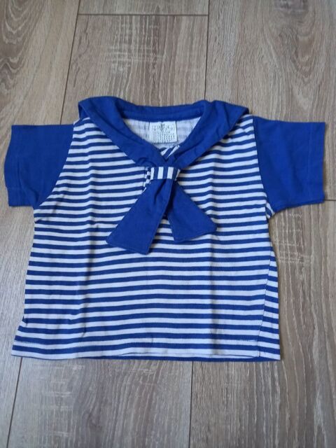 Tee-shirt bleu et blanc vintage taille 12 mois Villiers (86)