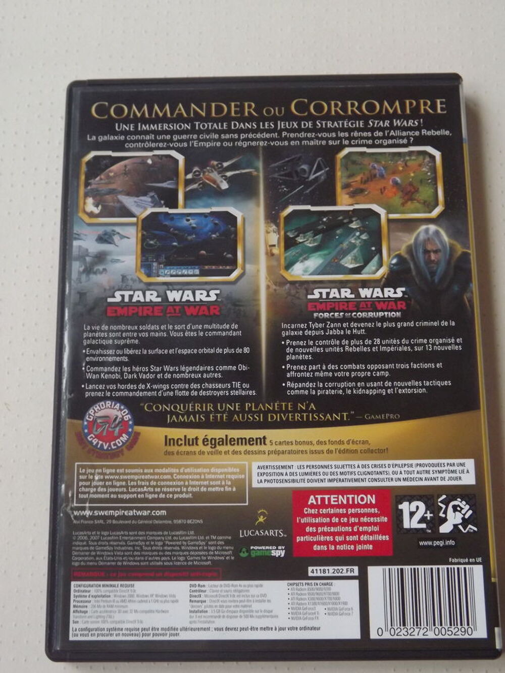 Jeu PC star Wars empire at War sans notice Consoles et jeux vidéos