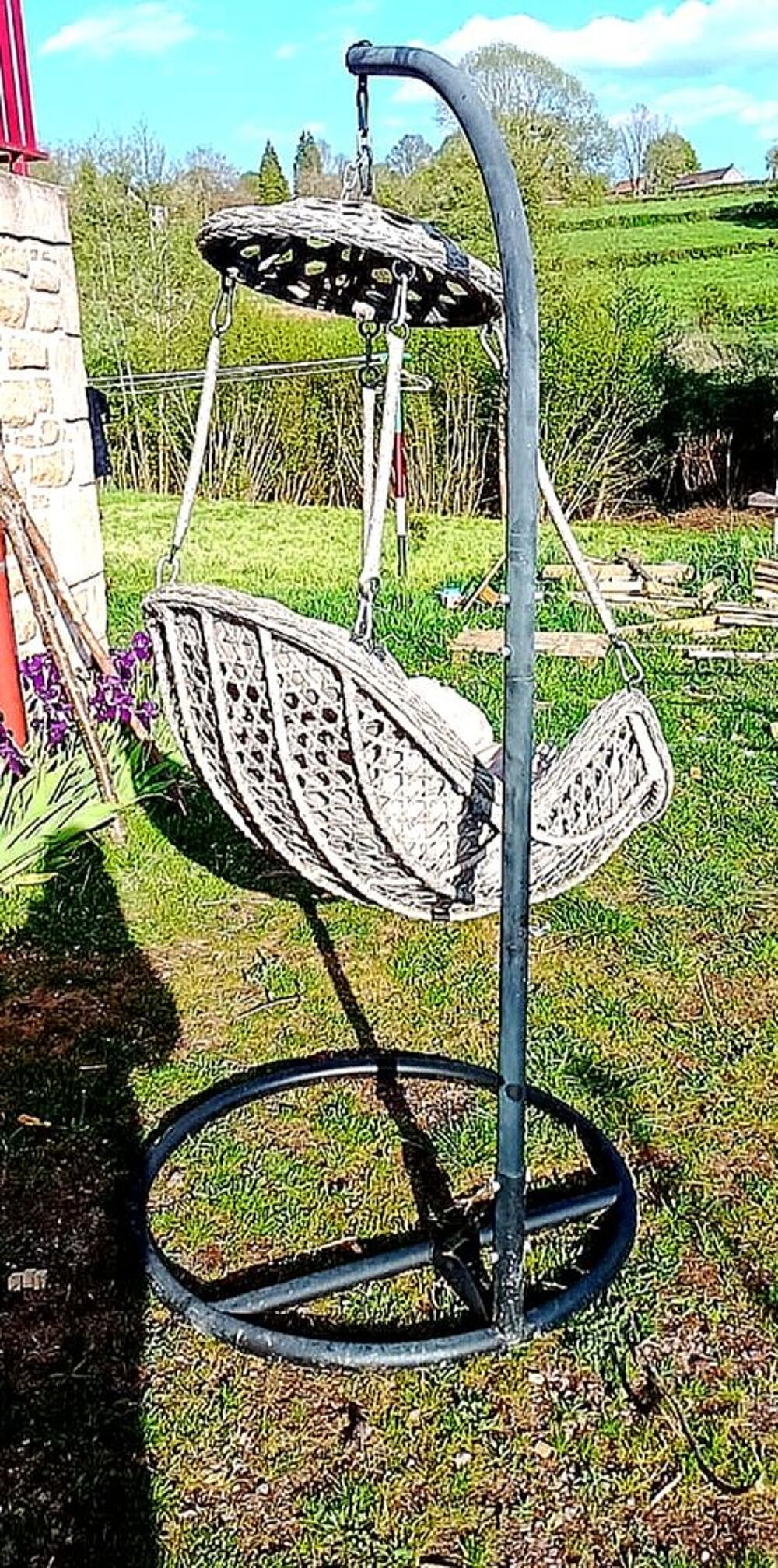 Fauteuil suspendu D&eacute;lia Gris Jardin