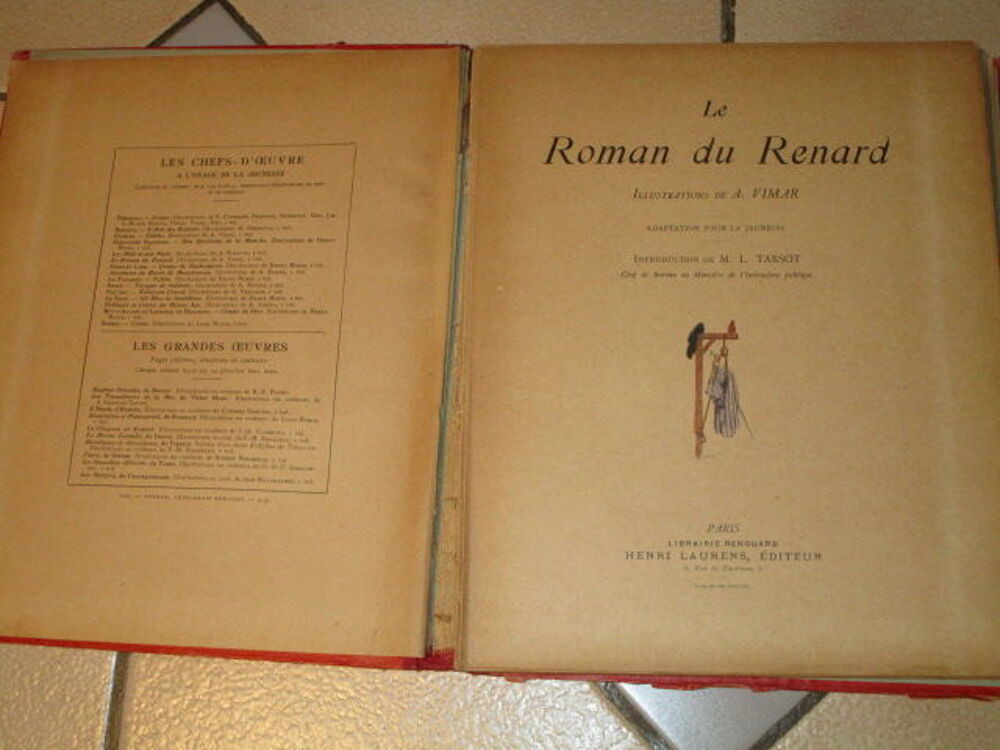 VIEUX LIVRE PRIX D ECOLE 1936 PARIS "ROMAN DE RENARD" 