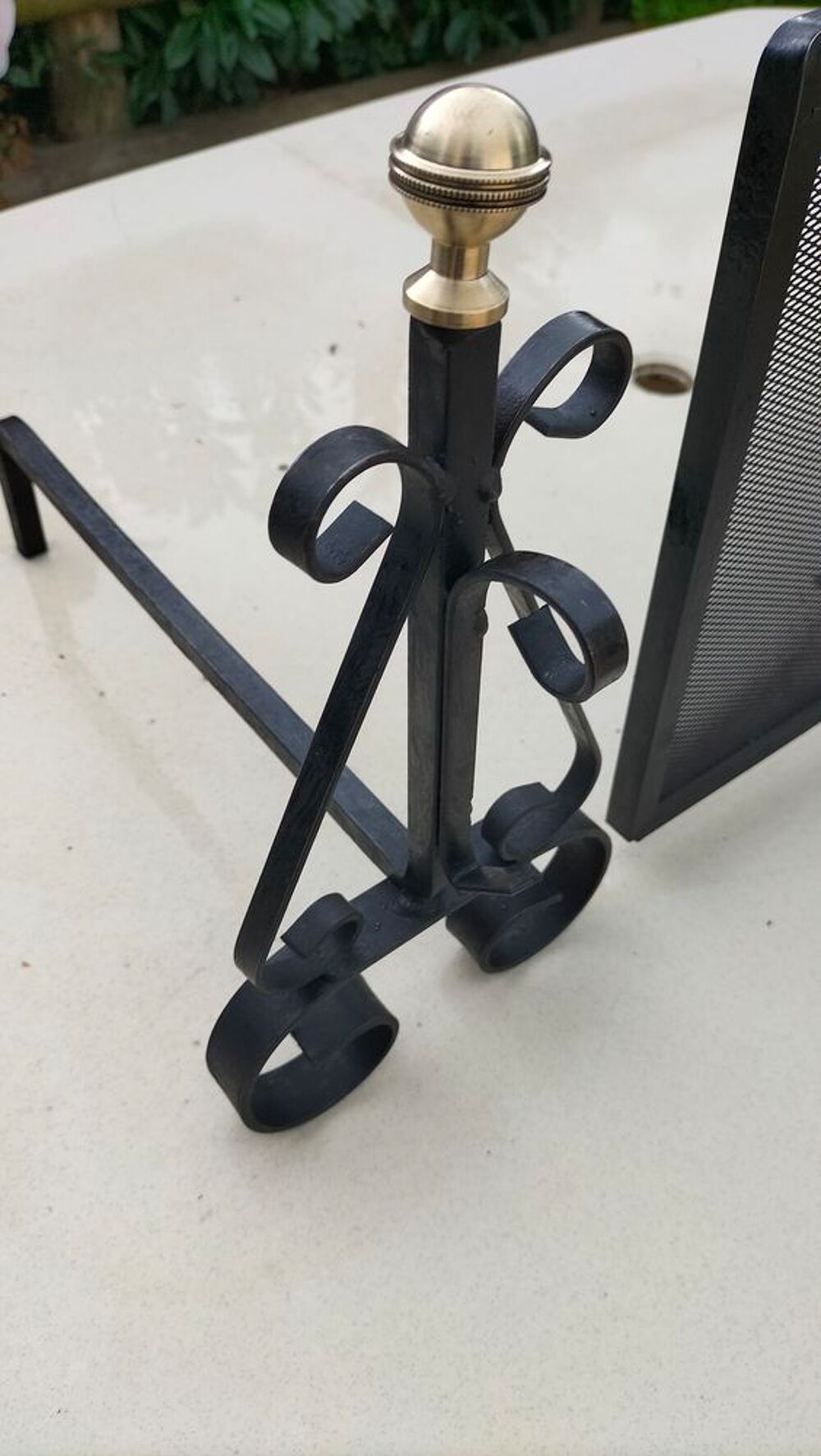 Chenets + grille de protection D�coration