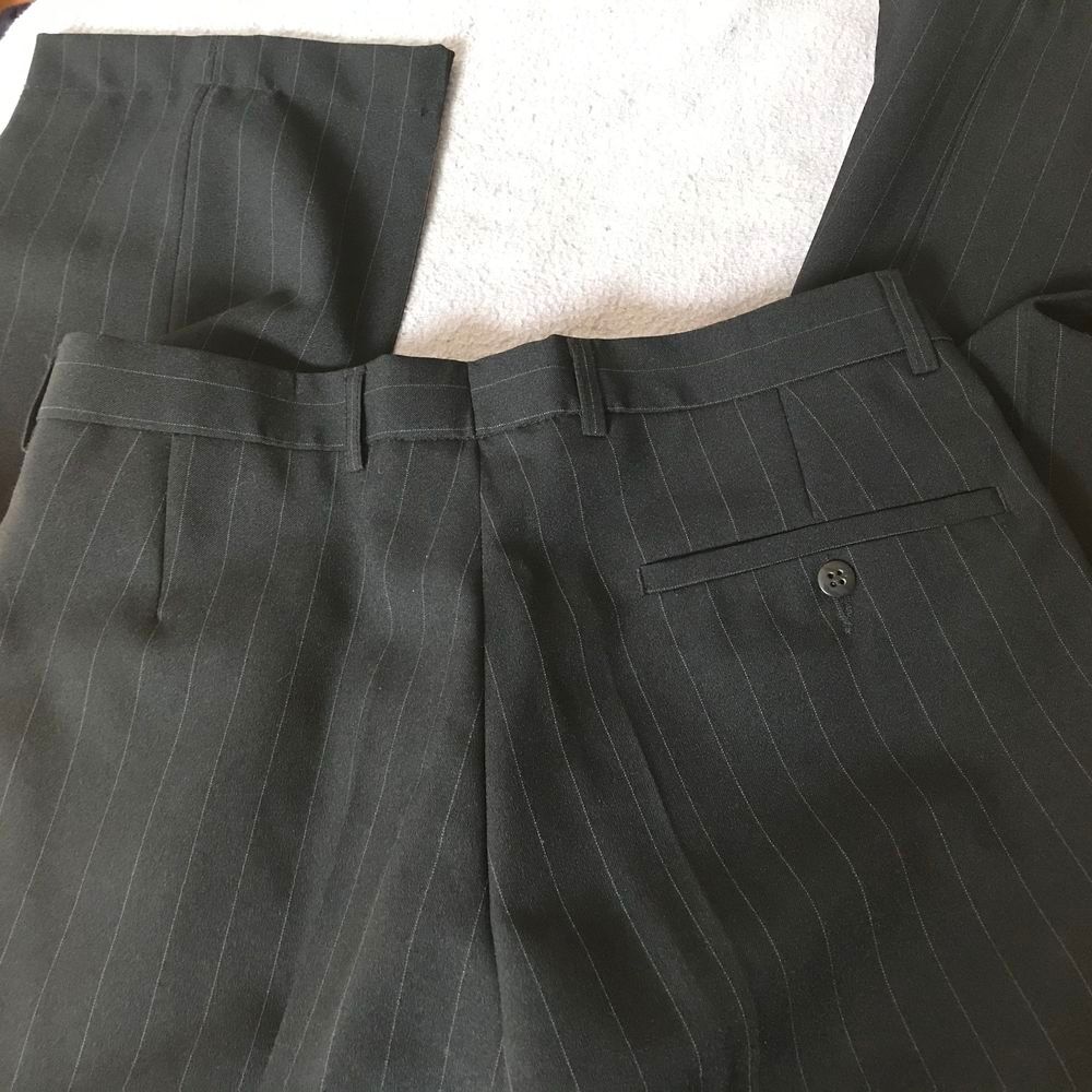 PANTALON NOIR fil blanc CHARLES T. 38 Vêtements