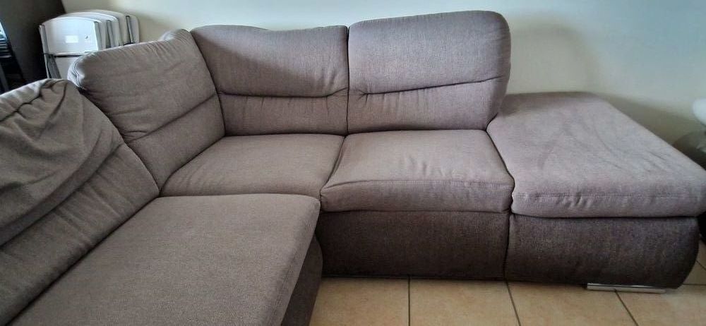 Canap&eacute; d'angle convertible Conforama VALENCIA 4 places taupe Meubles