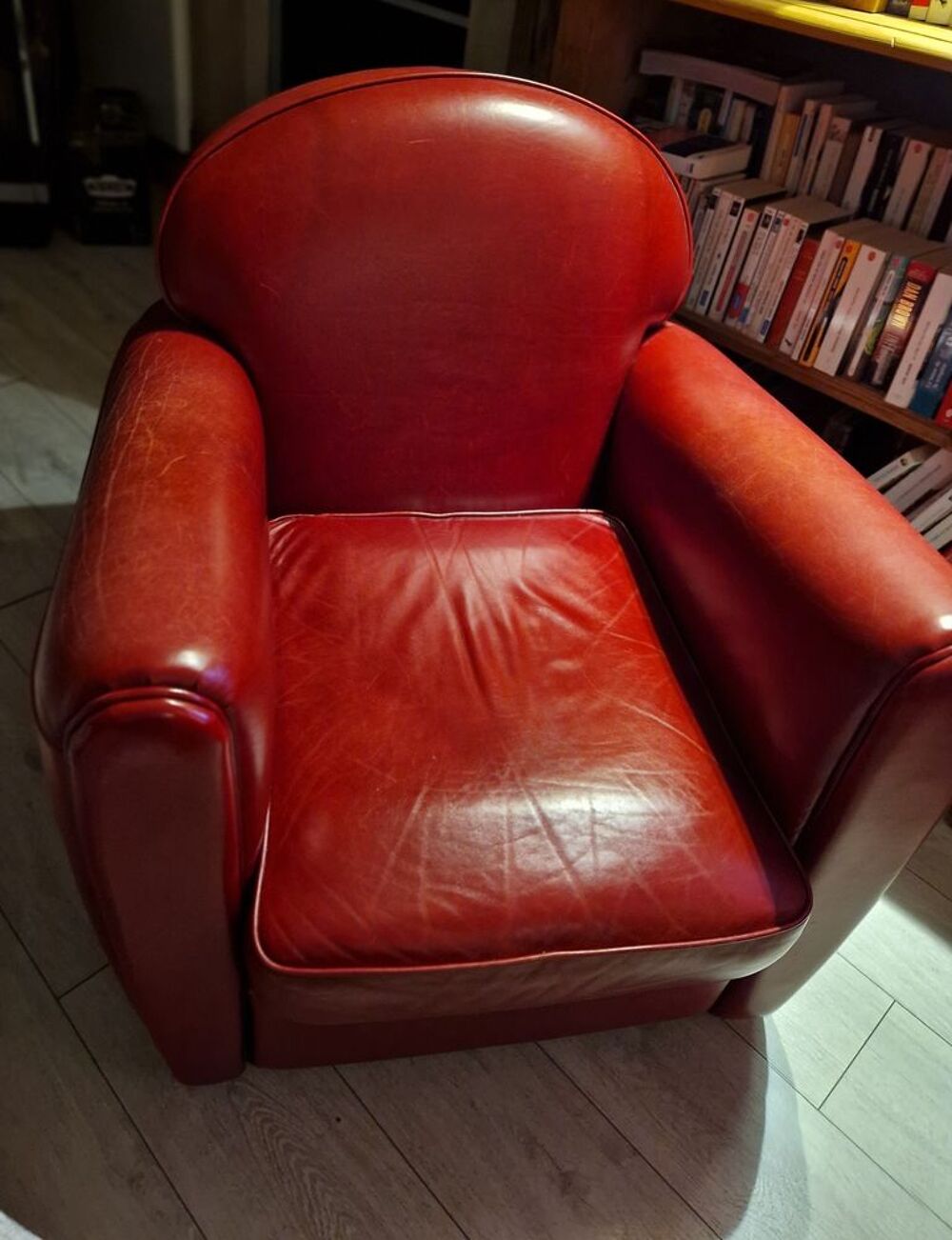 Magnifique fauteuil en cuir rouge Meubles