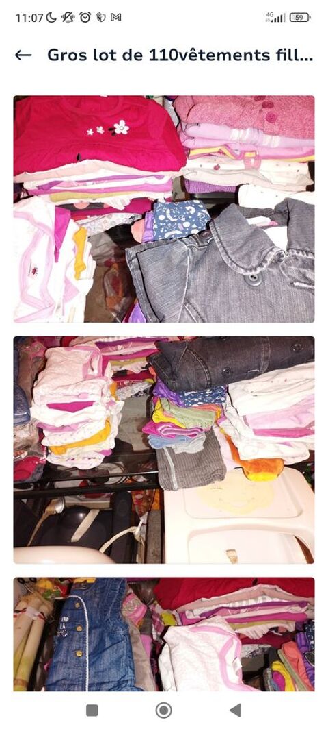 Lot 110 v�tements fille 12 mois 50 La Celle (03)