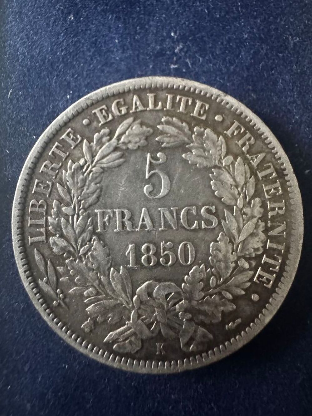 5 Francs en Argent C&eacute;r&egrave;s 1850 A 