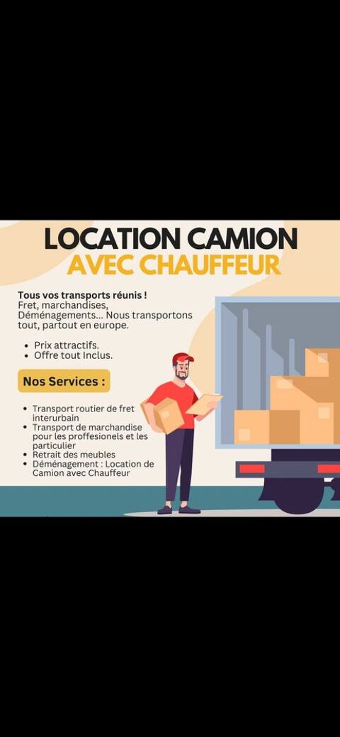 camion 20m3 avec hayon et conducteur 0 44000 Nantes