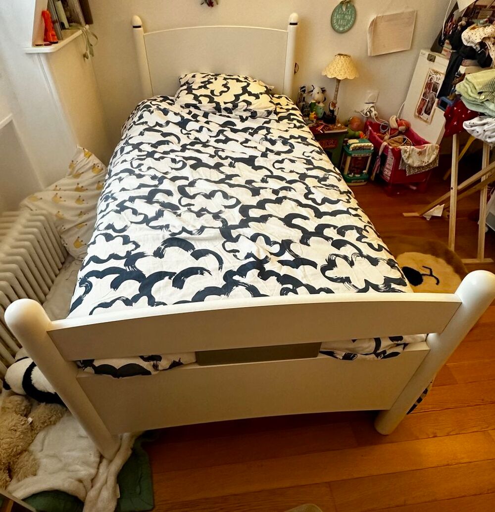 Lit Gautier 90x200 + sommier &agrave; lattes Meubles