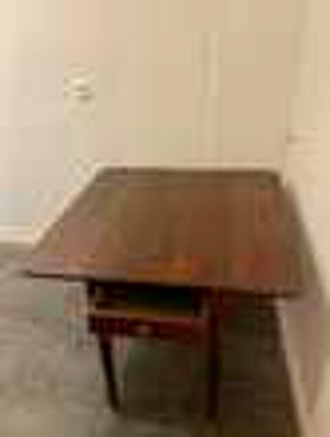 Table ancienne en bois avec un tiroir et 2 abattants Meubles