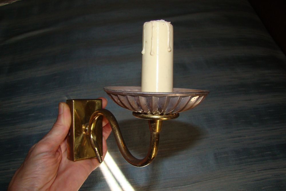 Paire d'appliques en verre opalescent - vintage ann&eacute;es 1970 Décoration