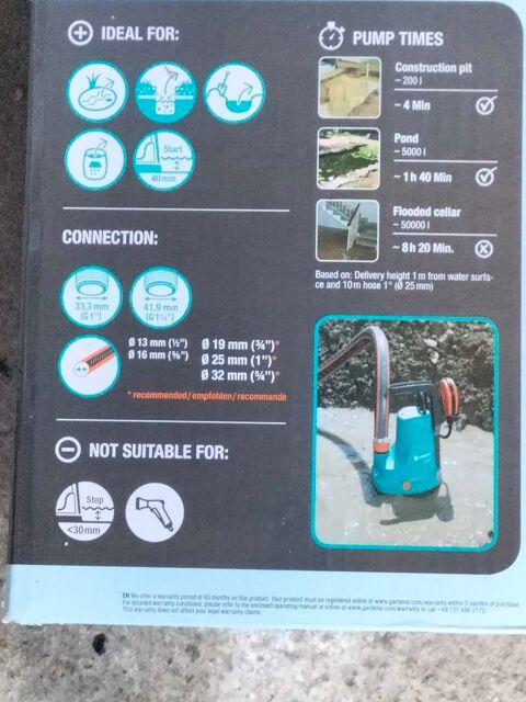 pompe vide cave gardena neuve 75 Beauvoir (50)